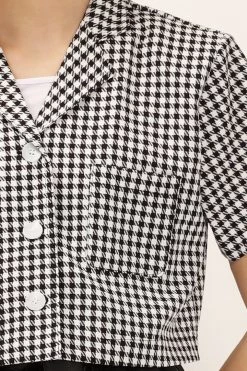 STORETS Mia Houndstooth Cropped Jacket