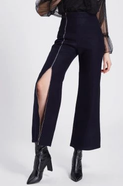 STORETS SALE Irene Slit Zipper Long Pants CLOTHING