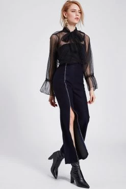 STORETS SALE Irene Slit Zipper Long Pants CLOTHING