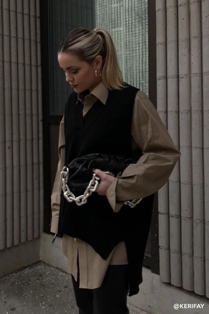 STORETS Lyla Oversized Knit Vest CLOTHING