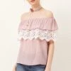 STORETS SALE CLOTHING Ally Lace Ruffle Off-the-Shoulder Top
