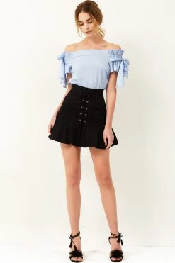 STORETS SALE CLOTHING Ruth Ribbon Off-the-Shoulder Blouse