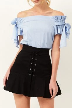 STORETS SALE CLOTHING Ruth Ribbon Off-the-Shoulder Blouse