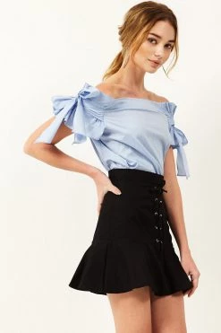 STORETS SALE CLOTHING Ruth Ribbon Off-the-Shoulder Blouse