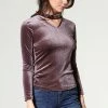 STORETS SALE CLOTHING Ivena Eyelet Choker Velvet Blouse