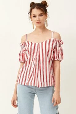 STORETS SALE Sandy Stripe Off-the-Shoulder Top CLOTHING